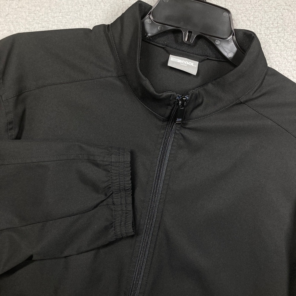 32‎ Degrees Cool Jacket Mens XXL Black Full Zip Mock Neck Lightweight FLAW